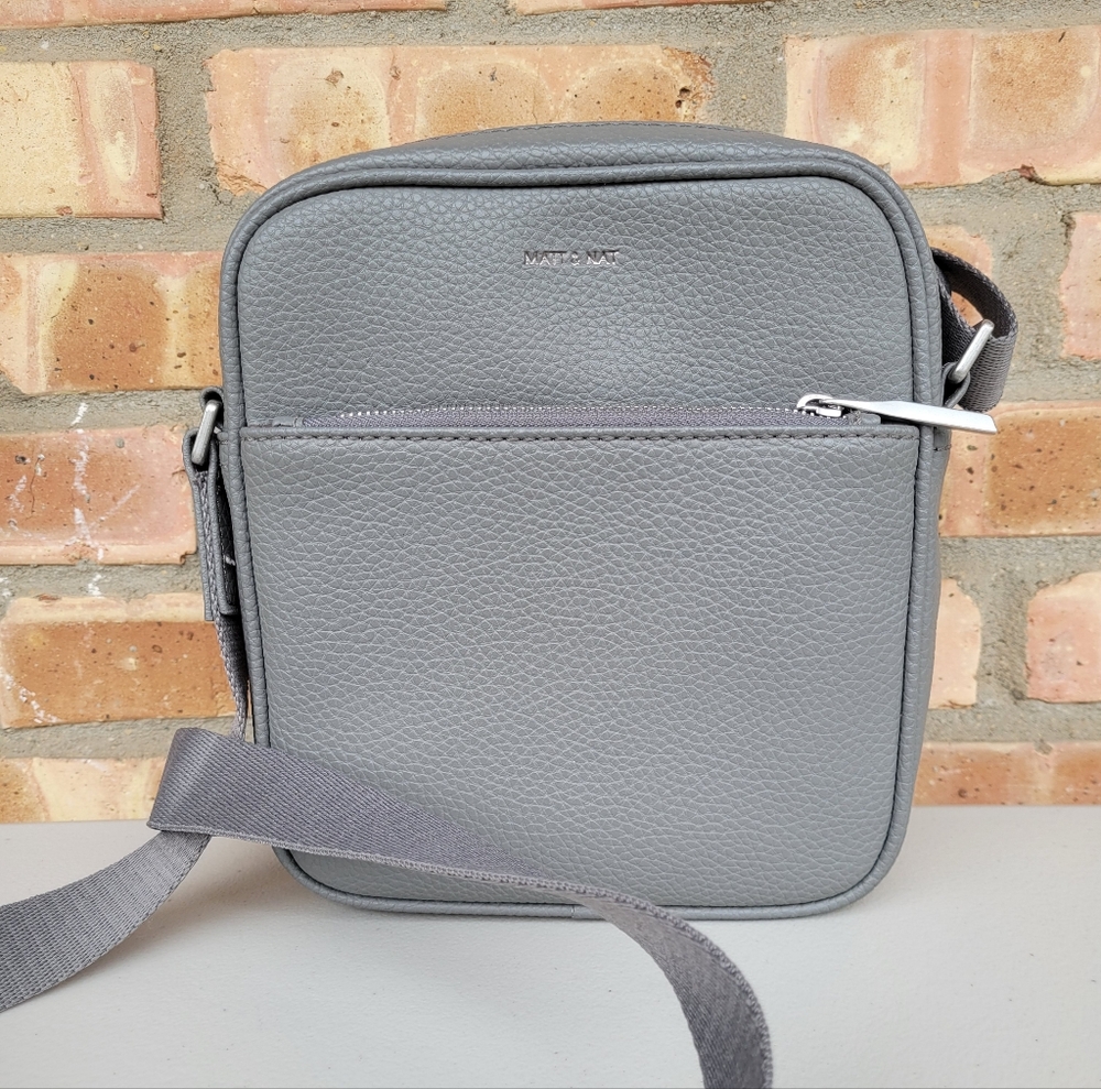 Matt & Nat Gray Coen Small Unisex Crossbody Bag